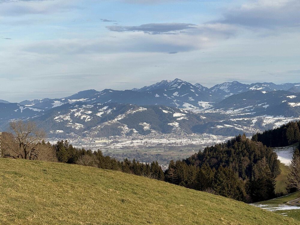 Am 6. Januar sorgten milde Luftmassen für warme Temperaturen. Teilweise schmolz der Schnee bis in höhere Lagen, wie hier in St. Anton Oberegg AI, auf rund 1100 Metern Höhe. (Foto: Andreas Walker)
